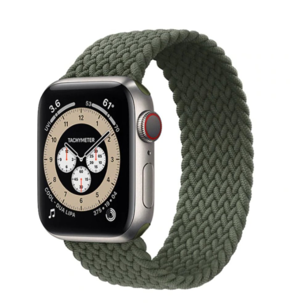 NEW ARMY GREEN Braided Solo Loop For Apple Watch